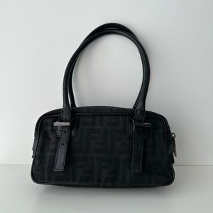 Authentic Vintage Black Fendi Baguette Shoulder Bag